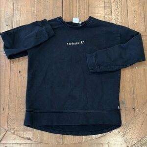 Beau loves sweatshirt print black crewneck pullover girls 12/13 years